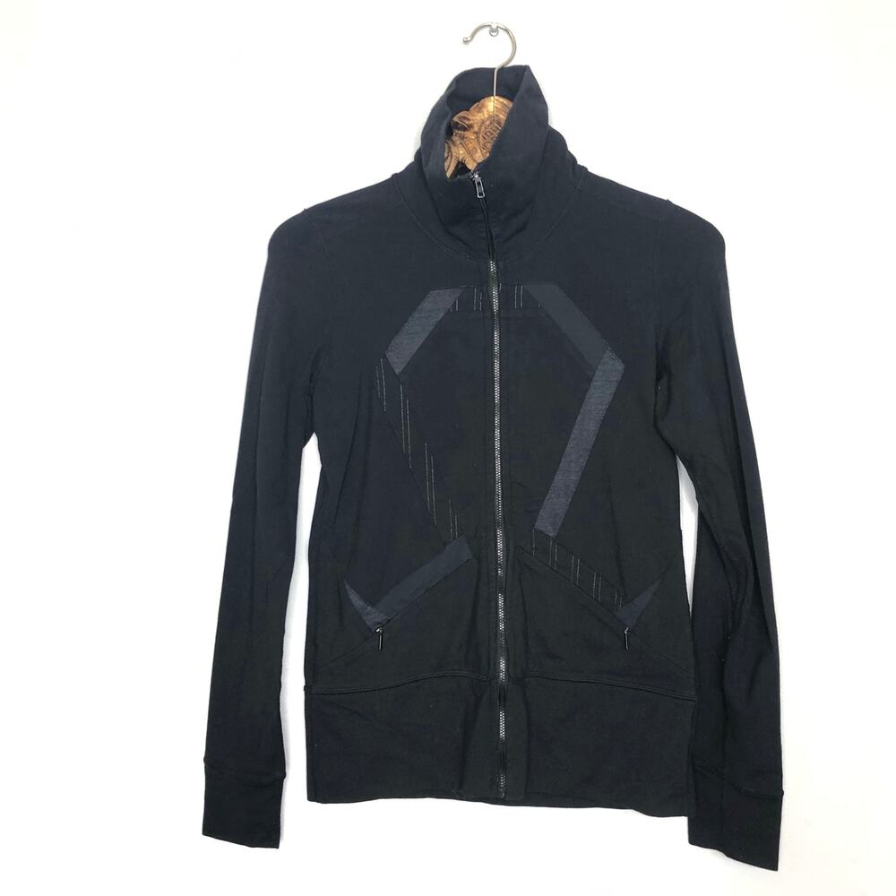 Lululemon Origami Stride Jacket Outer Layer Zip Front High Neck Black 6